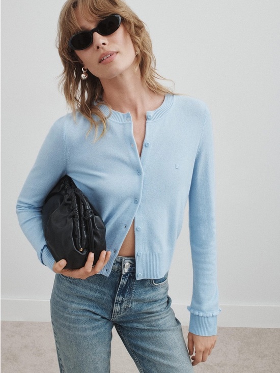 Sandro Sweaters - Sandro Light Blue Knit Cardigan